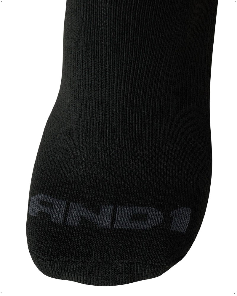 AND1 Mens Crew Socks - 12 Pack Moisture Wicking Cushioned Performance Breathable Athletic Socks for Men (Sizes: 6-12.5), Size 6-12.5, Black/Gray - Image 5